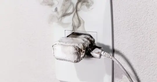 overloaded electrical outlet